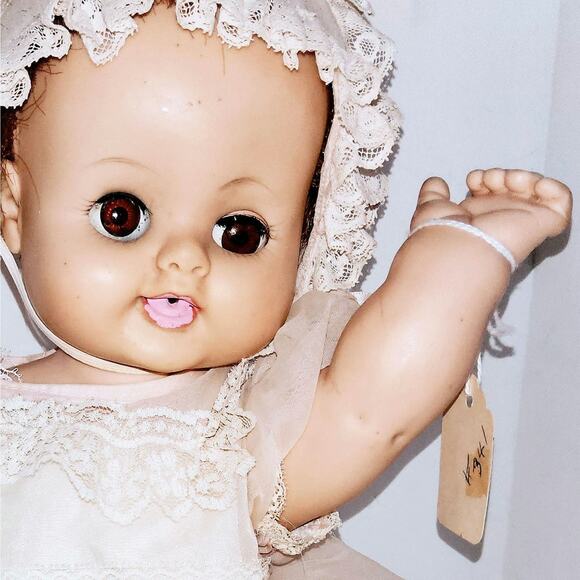 16" 1960 Madame Alexander Brown Eyed All Vinyl Baby Doll - Picture 3 of 13